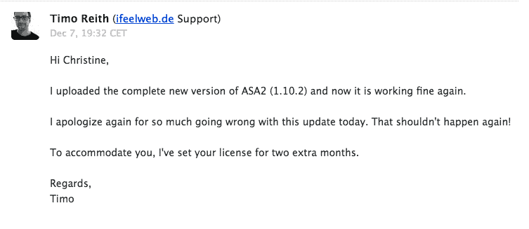 technical support ASA2 review