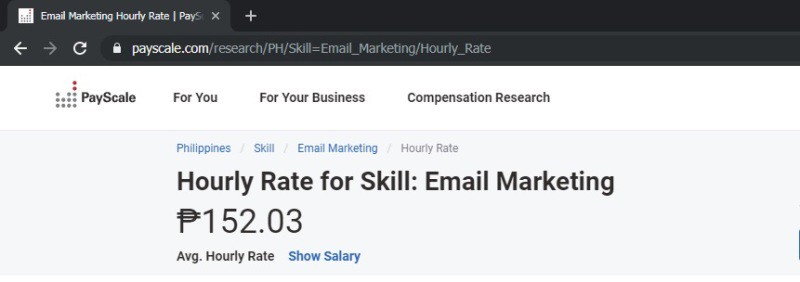 email marketing jobs salary