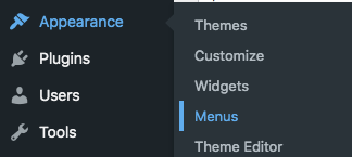 create a wordpress menu