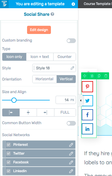 customize social sharing buttons