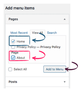 how to add an item in wordpress menu