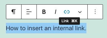 how to insert an internal link